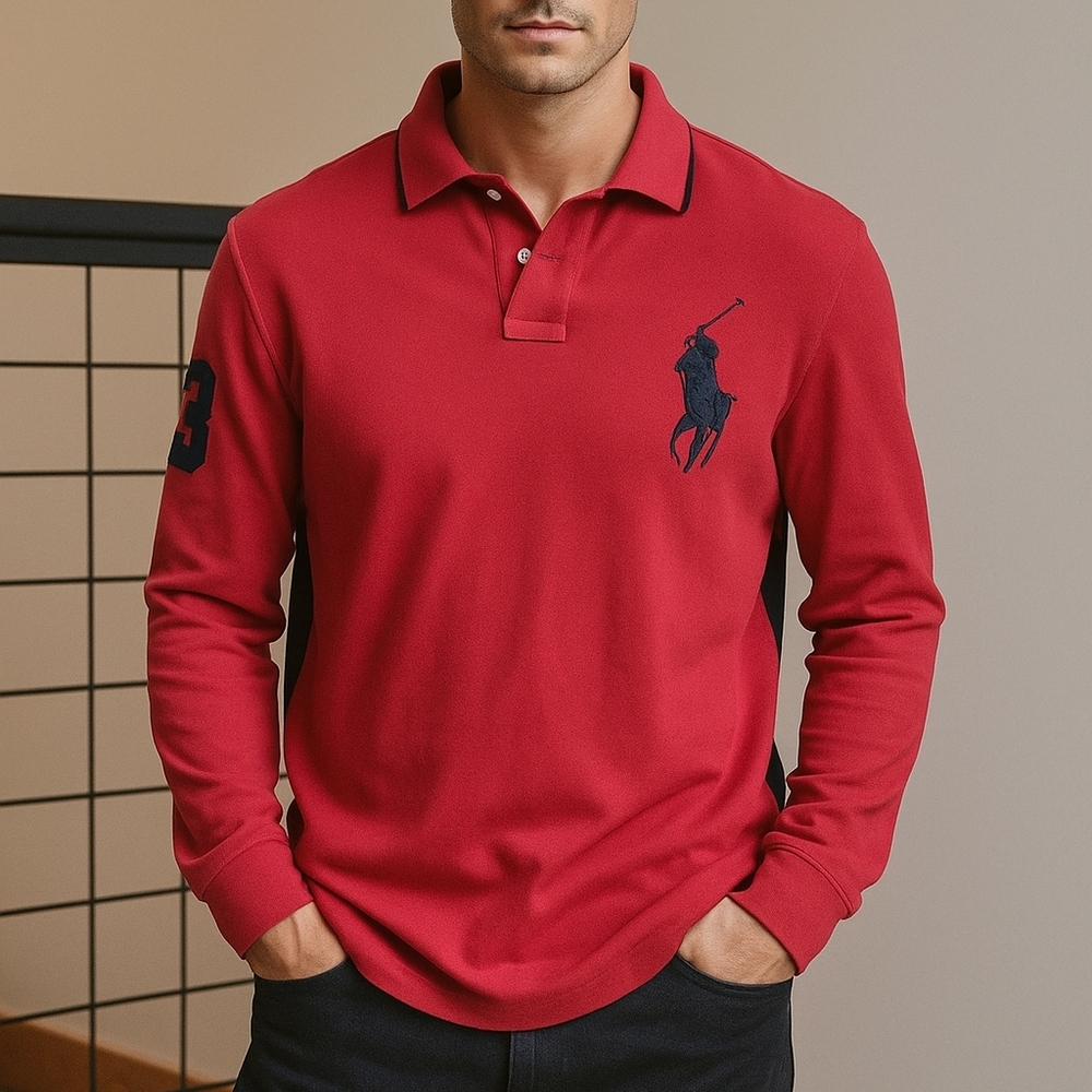 Polo by Ralph Lauren Red Classic Polo Shirt Mens Slim 2xxl